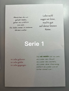 Trauerkarten Set 4Stk  (Serie 1)